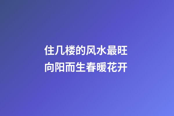 住几楼的风水最旺 向阳而生春暖花开